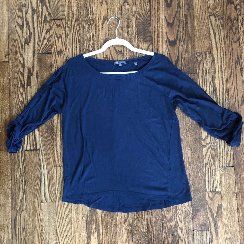 Vince navy blue 3/4 sleeve shirt